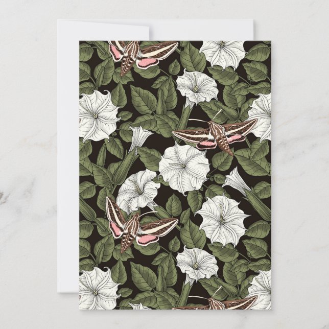 Flores-lua e mariposas esfinas (Frente)