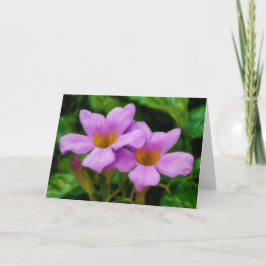 Flores Mandevilla no Cartão de Nota de Arte de Jar