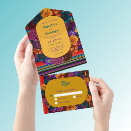 Flores mexicanas modernas amarelo de casamento