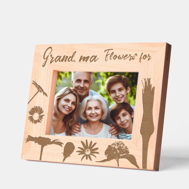 Flores Modernas e Personalizadas de Mola (Personalized Grandma Floral Picture Frame)
