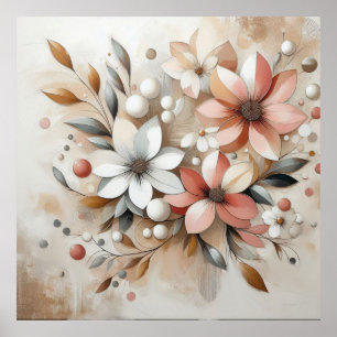 Flores Modernas Rosa-Rosa 44 Poster