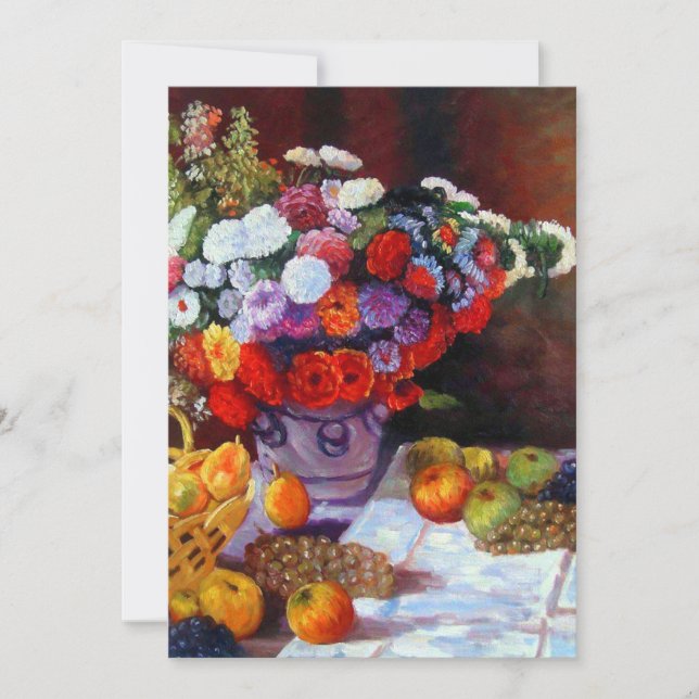 Flores Monet e Fruta Salvem o Cartão Data (Frente)