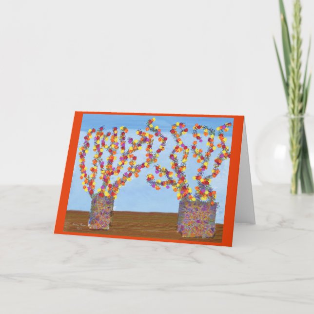 Flores muito brilhantes e alegres, cartão de sauda (Frente)
