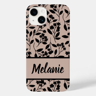 Flores Negras Elegantes sobre Botânica Rosa Derram