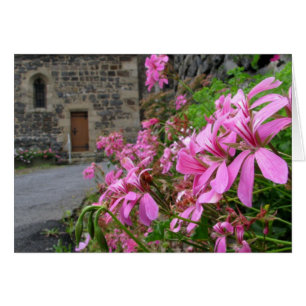 Flores no cartão da maneira