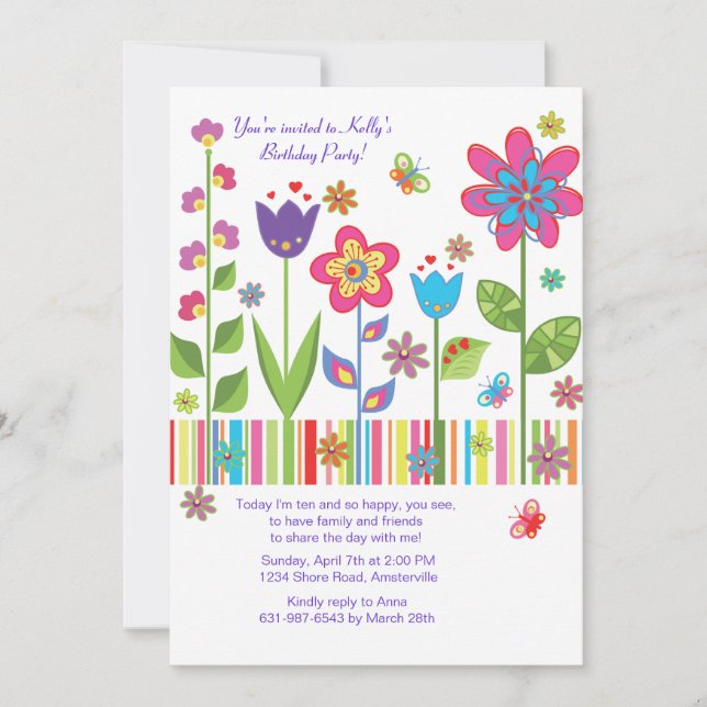 Flores no convite do jardim (Frente)