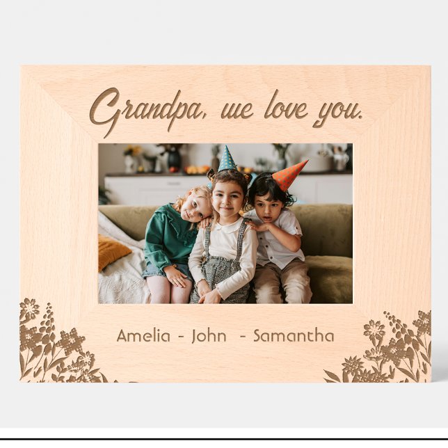 Flores Nomes De Avô De Madeira Gravada (Criador carregado)