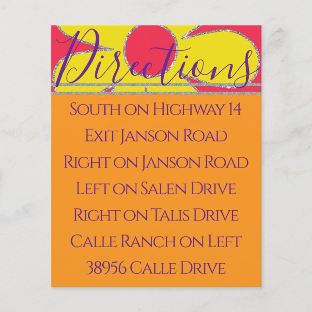 Flores para Cartão de Direção/Recinto de Bar ou Ba (Frente)