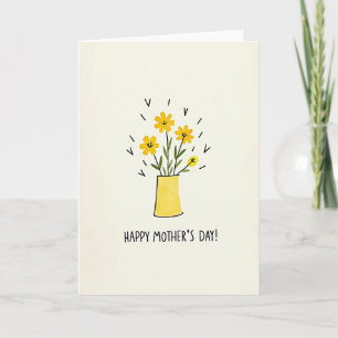 Flores para o Dia das Mães Ensolarado Cartão