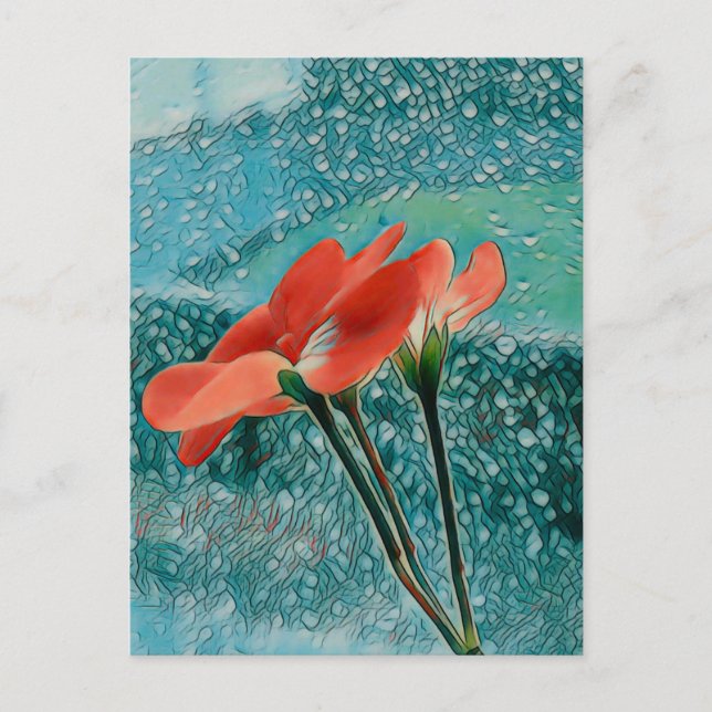 Flores pelo cartão postal da janela (Frente)
