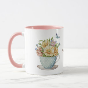 Flores Personalizadas em Xícara de Café Chá