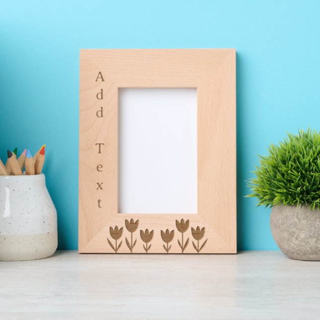 Flores Personalizadas - Quadro de Madeira Gravado (Front)