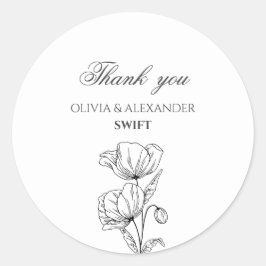 Flores popias simples e elegantes adesivos de casa