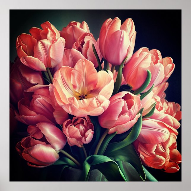 Flores poster modernas de impressão (Frente)