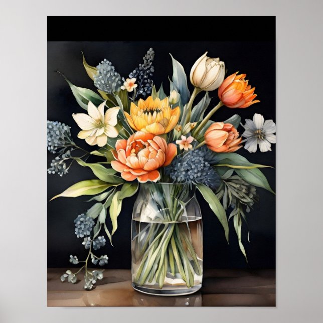 Flores poster modernas de impressão (Frente)