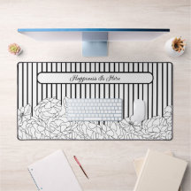 Flores Pretas e Brancas com Texto Personalizado de