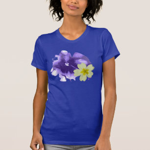 Flores Púrpuras e Amarelas Cosas T-Shirt Bela Jers