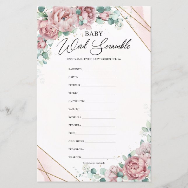 Flores-relva, eucalipto, ouro, Bebê, Escrâmbio (Frente)