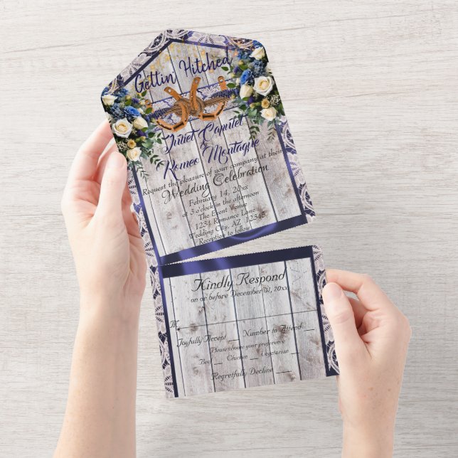 Flores, rendas e ferraduras azuis (Aba destacável)