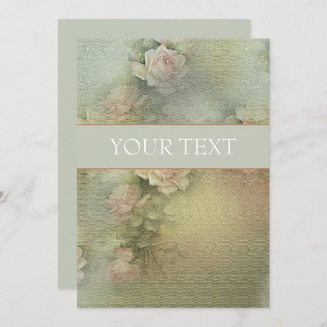 Flores Românticas - Cartão de Convite (Frente/Verso)