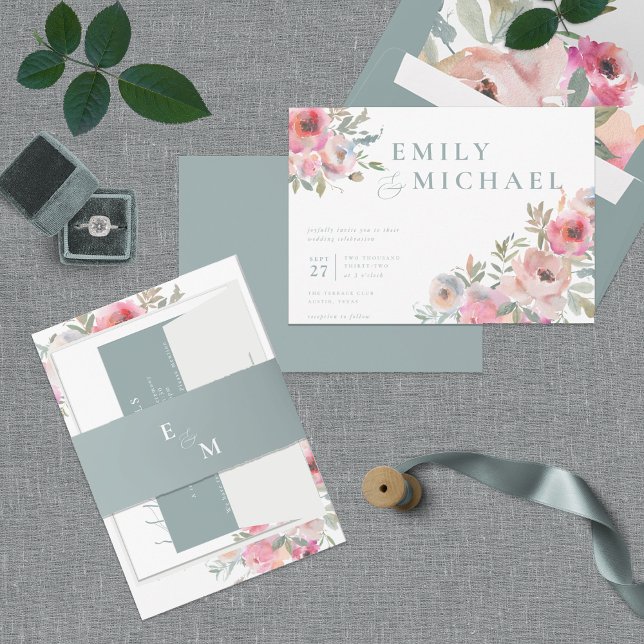 Flores Românticas De Algodão Escamoteiam Convite A (Criador carregado)