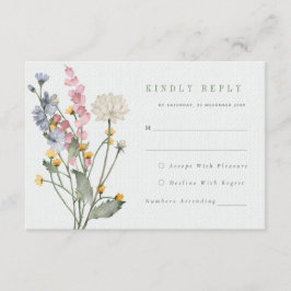 Flores românticas de campo Cartão RSVP de Casament