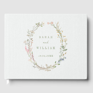 Flores românticas de campo Livro de convidados