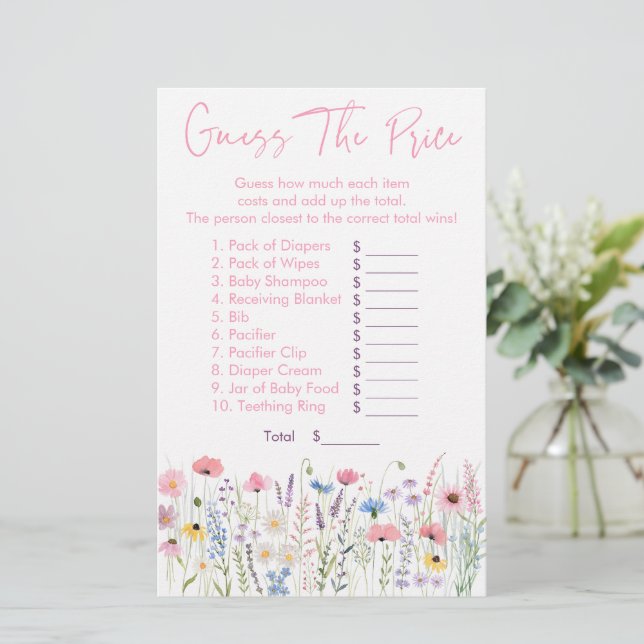 Flores Rosa Adivinham O Jogo Do Chá De Preço (Em pé/Frente)