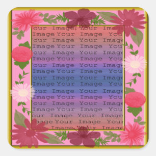 Flores Rosa, Autocolantes quadrados personalizados