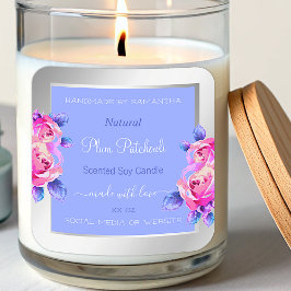 Flores Rosa Azul Prata Etiquetas de embalagem do p