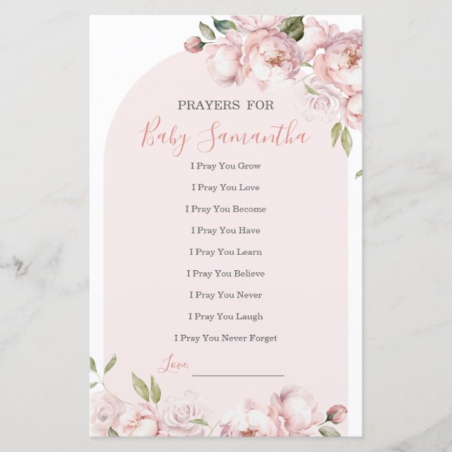 Flores Rosa Bebê De Sangue Em Orações Para Bebê (Frente)
