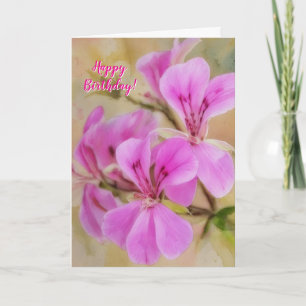 Flores Rosa Belos Cartão de Aniversário