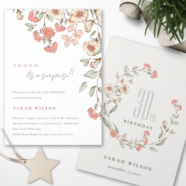 Flores Rosa Bonitas Qualquer Convite De Aniversári (Criador carregado)