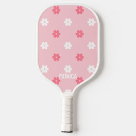 Flores Rosa e Branco Nome personalizado em letra c
