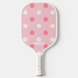 Flores Rosa e Branco Nome personalizado em letra c