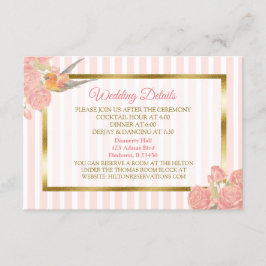 Flores rosa e Dourada e Cartão Detalhado de Casame