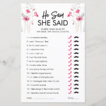 Flores Rosa, Ele Disse Que Ela Disse Jogo | Person