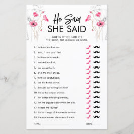 Flores Rosa, Ele Disse Que Ela Disse Jogo | Person