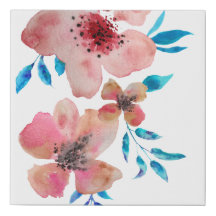 Flores Rosa Elegantes Pintura por Aquarela