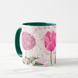 Flores Rosa, Estilo de Vintage, Xícara de Mug