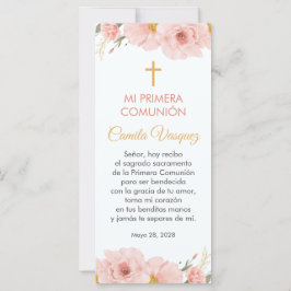 Flores Rosa Indicador de Primeira Comunhão Espanho