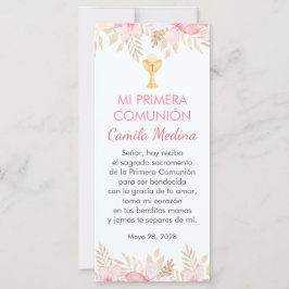 Flores Rosa Indicador de Primeira Comunhão Espanho
