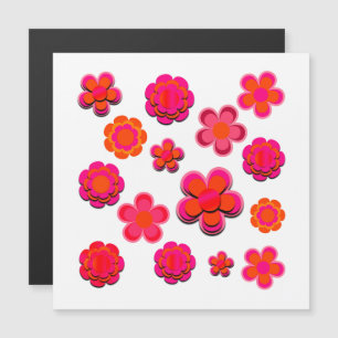 Flores Rosa Quente e Laranja