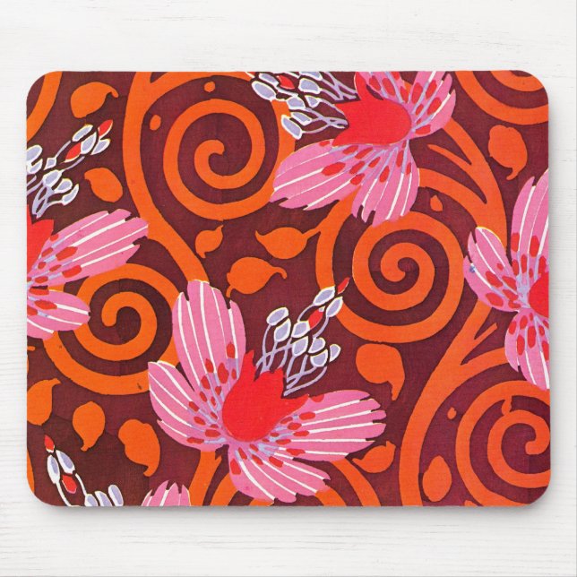 Flores Rosa-Rosa Deco de Seguy - Mousepad (Frente)
