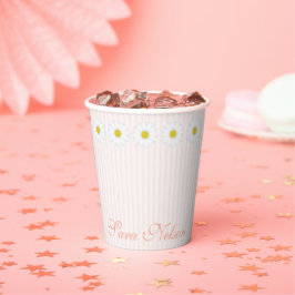Flores Rosa - Taça de Papel de Aniversário