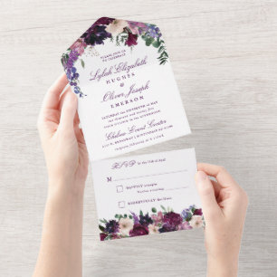 Flores Roxas   Casamento Romântico Tudo Em Um