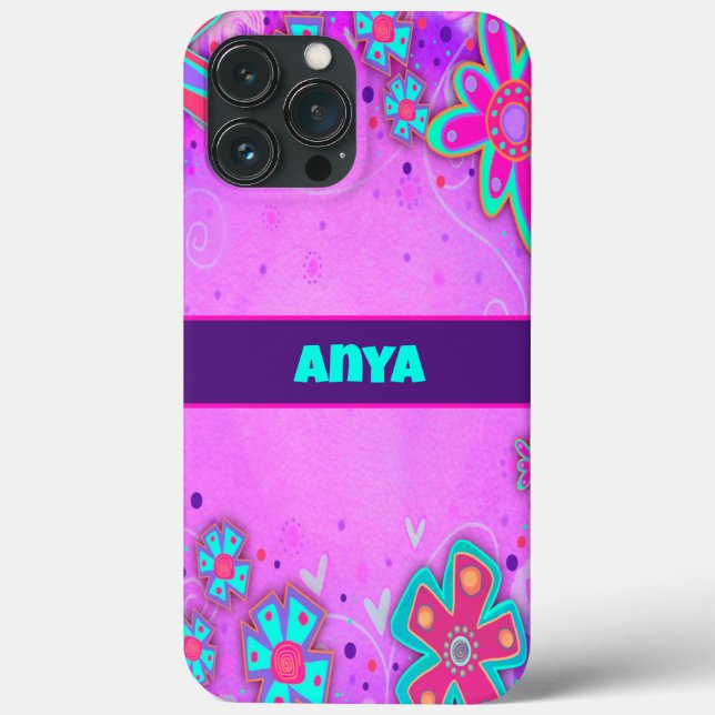 Flores Roxas Cutas Nomes Inspirividade Divertida (Verso)