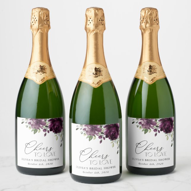 Flores Roxas, Flores de ameixa, Boho, Chá de panel (Garrafas)