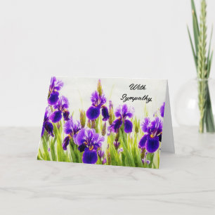 Flores Roxas Iris Cartão de condolências Floral
