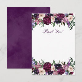 Flores Roxas Luxuriantes | Cartões de Agradeciment